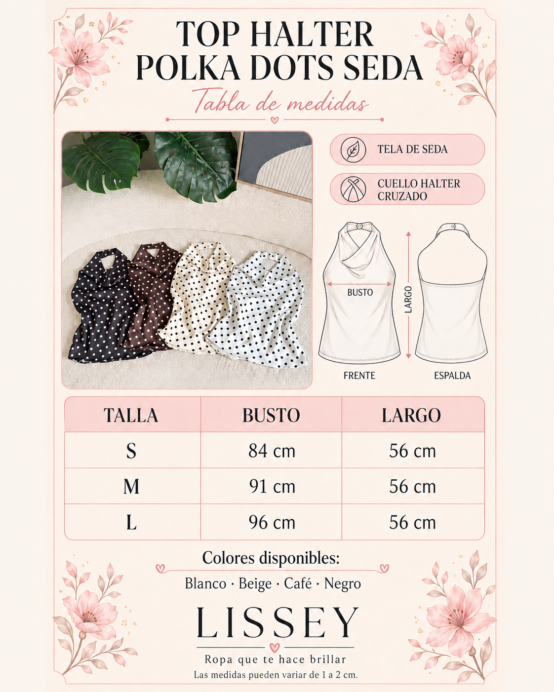 TOP HALTER POLKA DOT SEDA