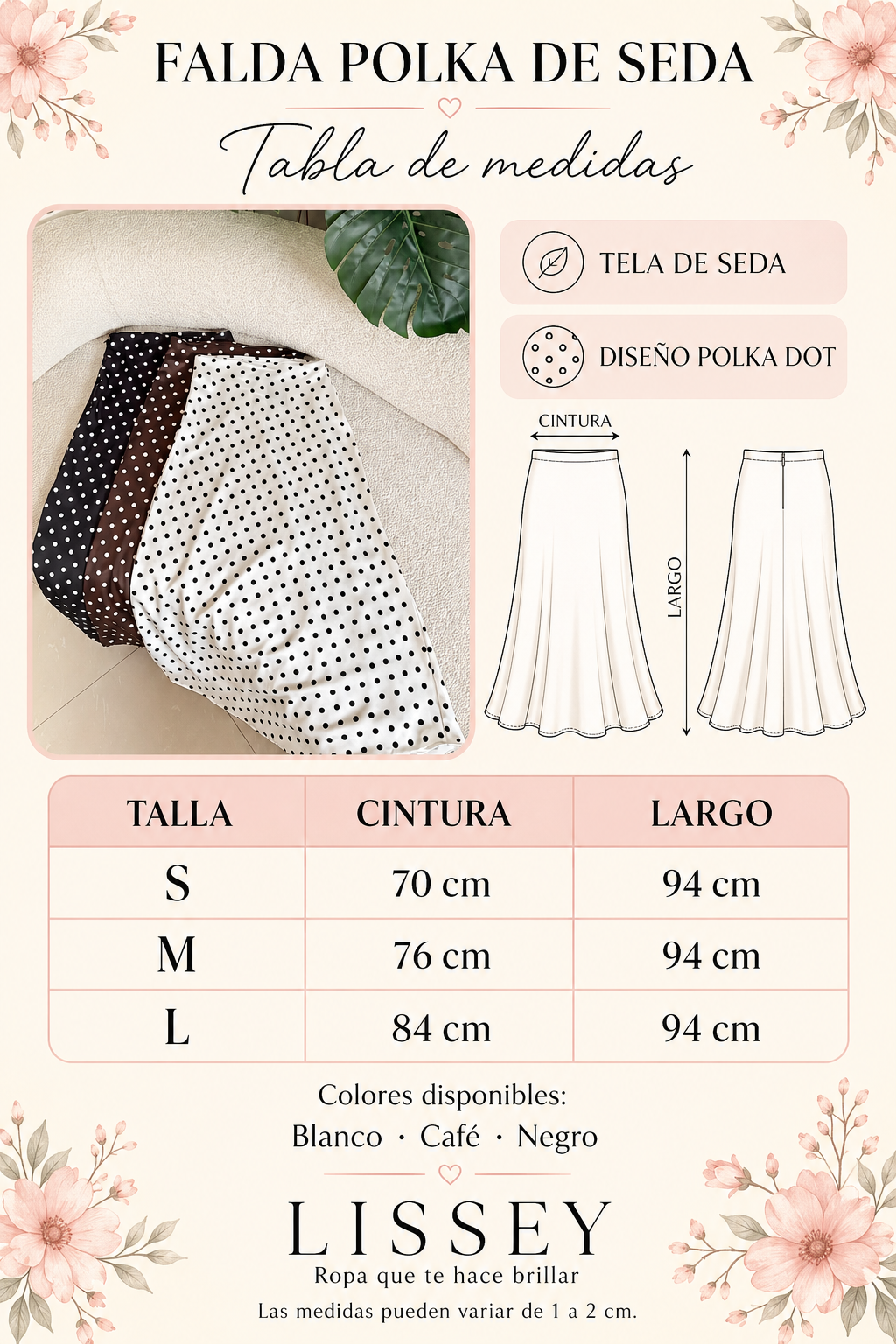FALDA POLKA DE SEDA