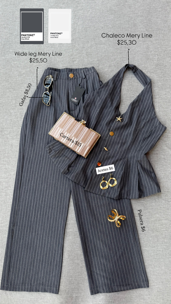 [B267.01] WIDE LEG MERY LINE GRIS (S)