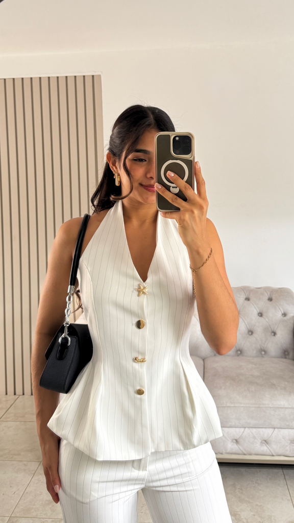 [A457.03] CHALECO MERY LINEA BLANCO (S)