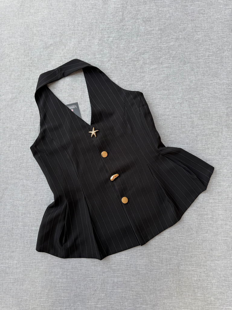 CHALECO MERY LINE NEGRO