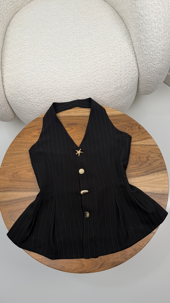 CHALECO MERY LINE NEGRO