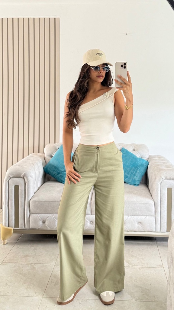 WIDE LEG DE LINO A340