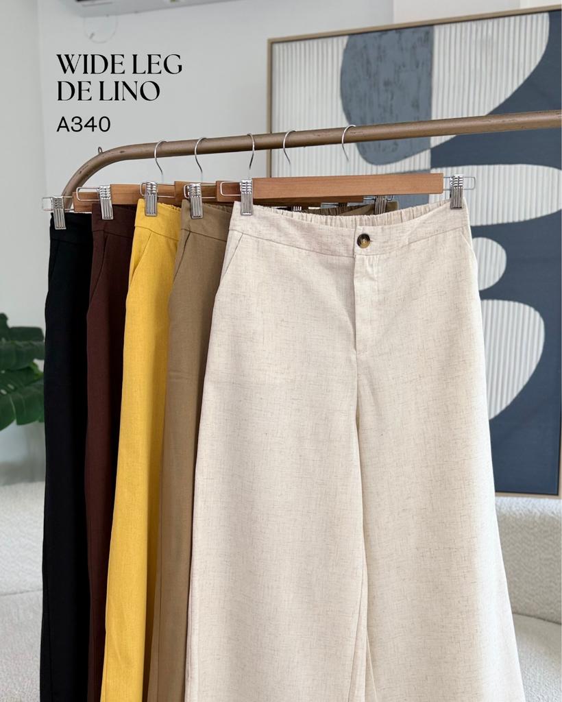 WIDE LEG DE LINO A340