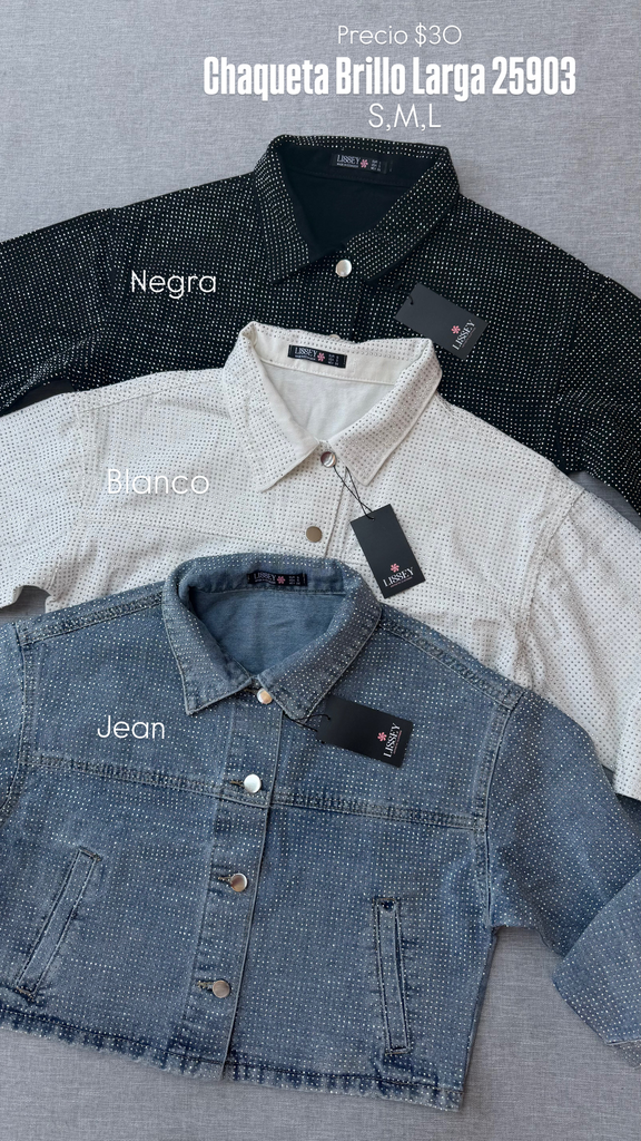 Chaqueta brillo larga 25903