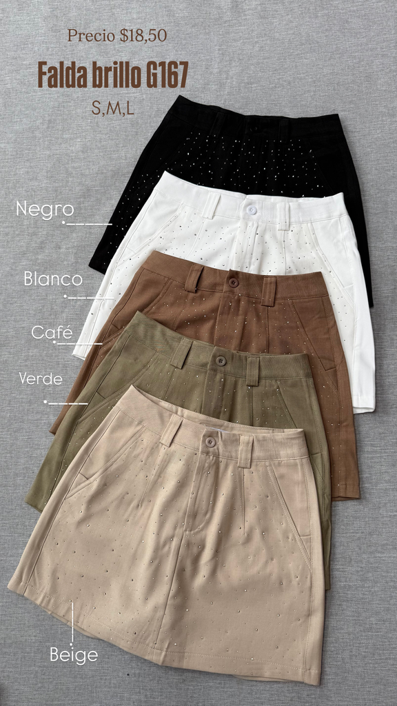 [B295.03] Falda brillo G167 (S, Blanco)