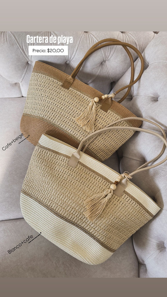 Cartera de playa con sombrero