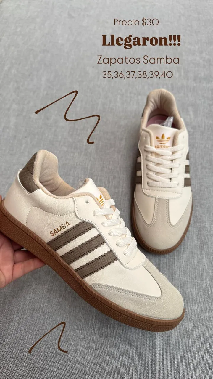 Zapatos samba beige con cafe