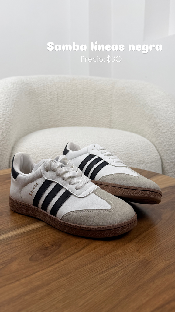 Zapatos samba blanco con negro (32)