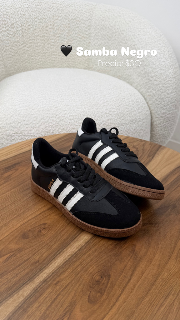 Zapatos samba negro con blanco