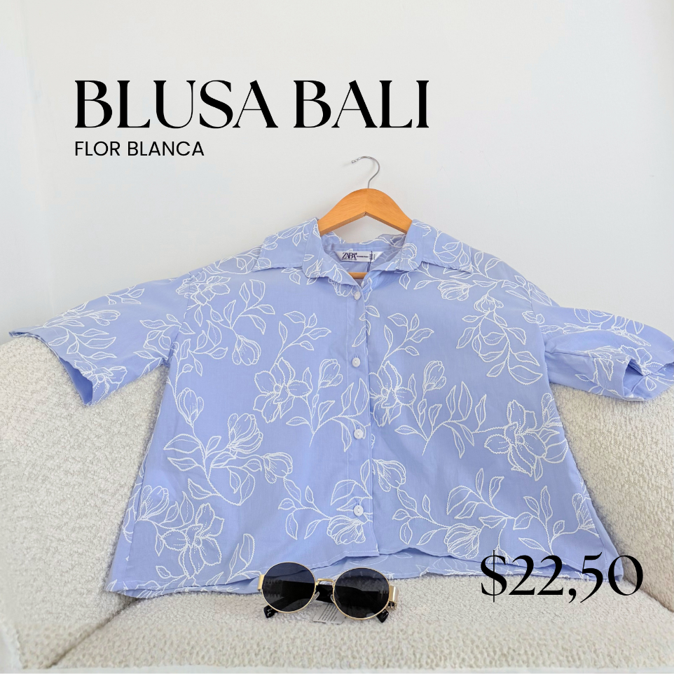 [A519.04] Blusa Bali flor blanca (S)