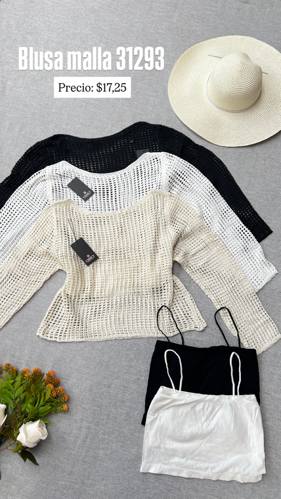 [A527.02] Blusa Malla 31293 (Blanco)