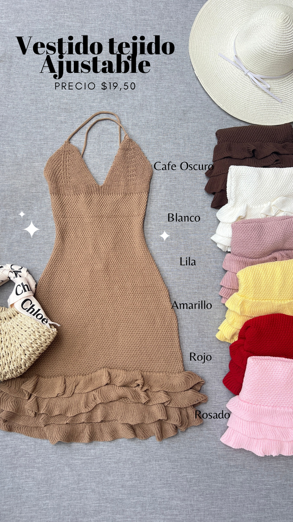 [C501.02] Vestido tejido ajustable (Blanco)