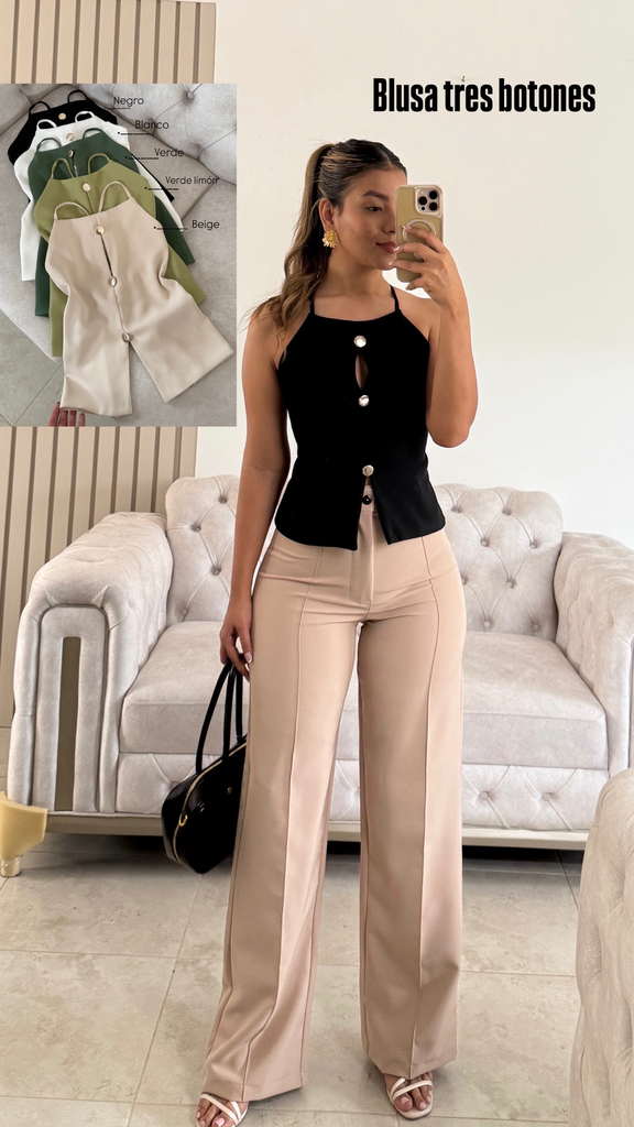 [A379.13] BLUSA 3 BOTONES (Rosado)