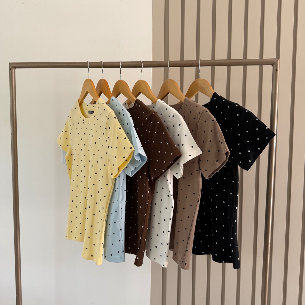 [A604.01] Blusa Polka Dots (Blanco, S)