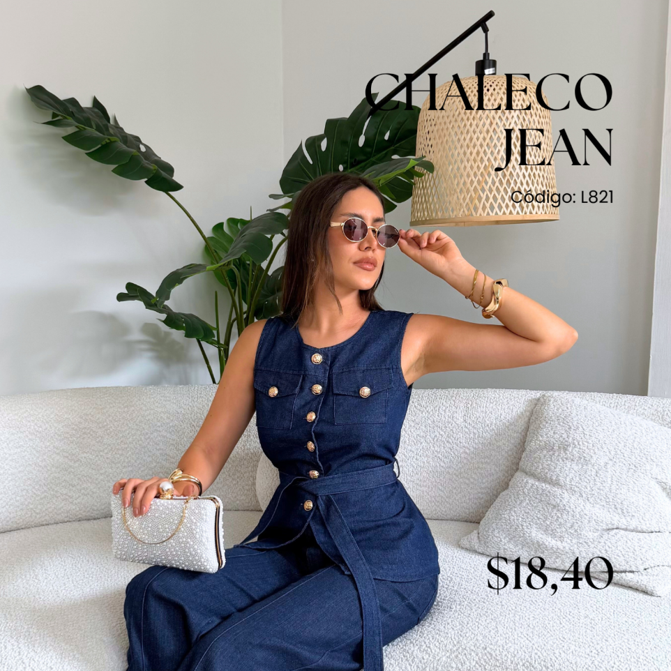 [A617.01] Chaleco Jean L821 (Azul oscuro, S)