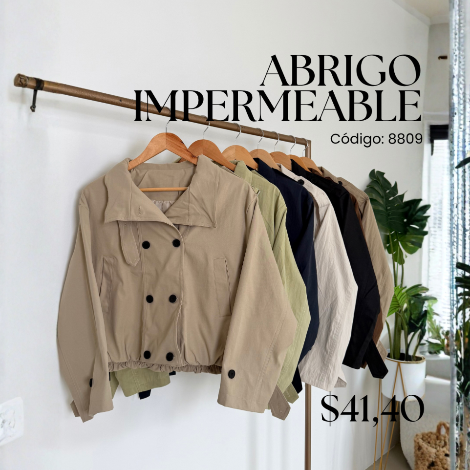 [A616.01] Abrigo impermeable 8809 (Cafe)