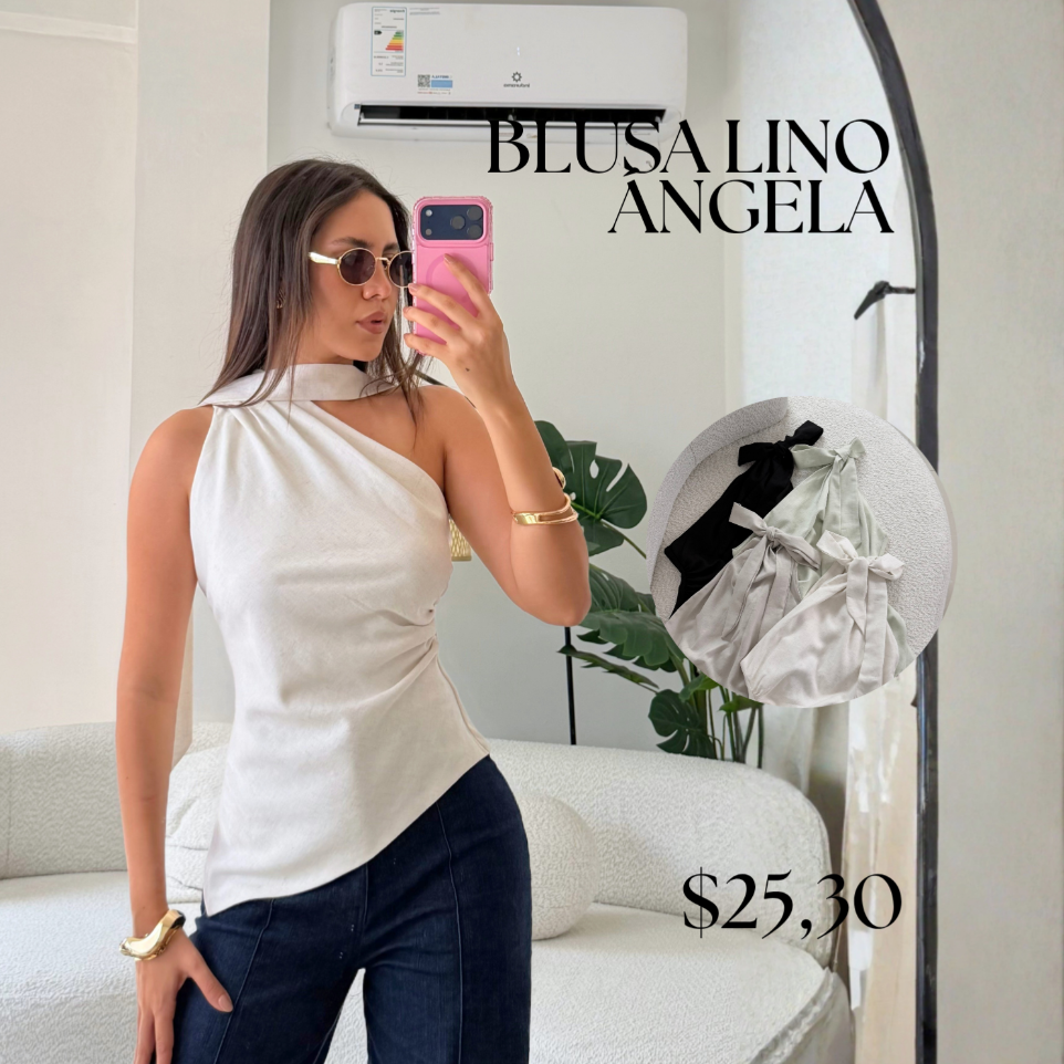 [A635.01] Blusa lino Ángela (Beige, S)