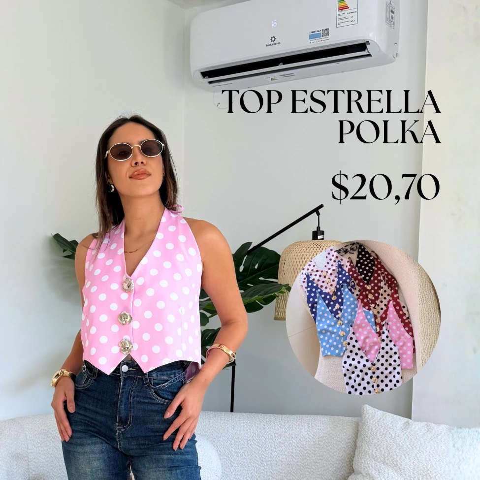 [A636.03] Top Estrella Polka (Rosado, S)