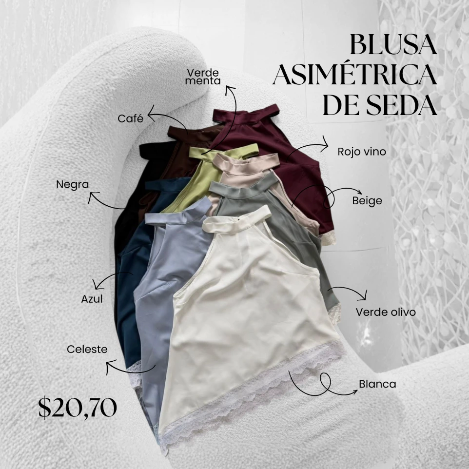 Blusa asimétrica de seda