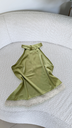 [A646.15] Blusa asimétrica de seda (Verde Olivo, S)