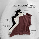 [A638.01] Blusa asimétrica Z1340 (Blanco, S)
