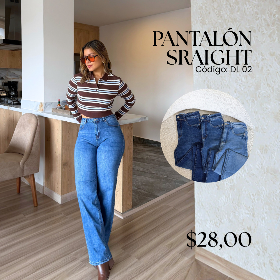 [B353.01] Pantalón Straight DL 02 (Azul, 8)