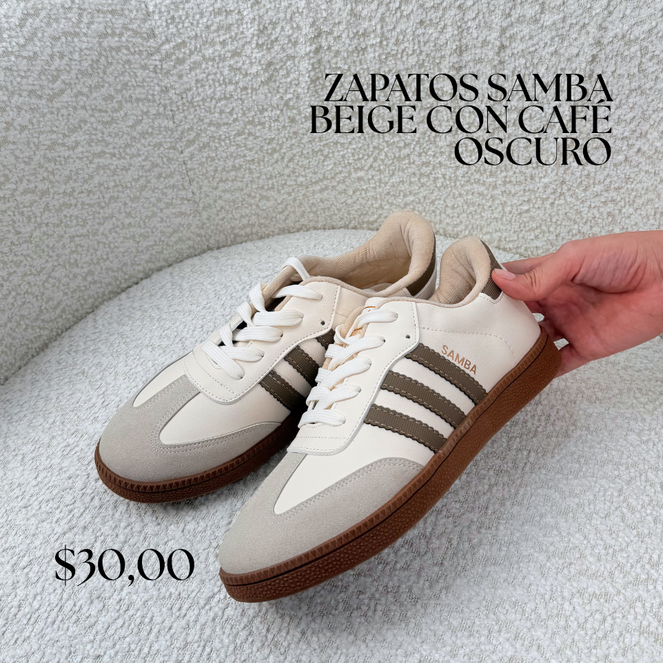 Zapatos samba beige con Cafe Oscuro