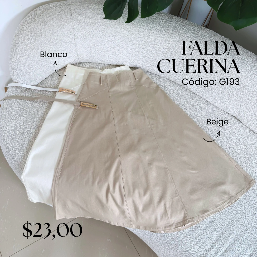 [B358.01] Falda cuerina G193 (Blanco, S)