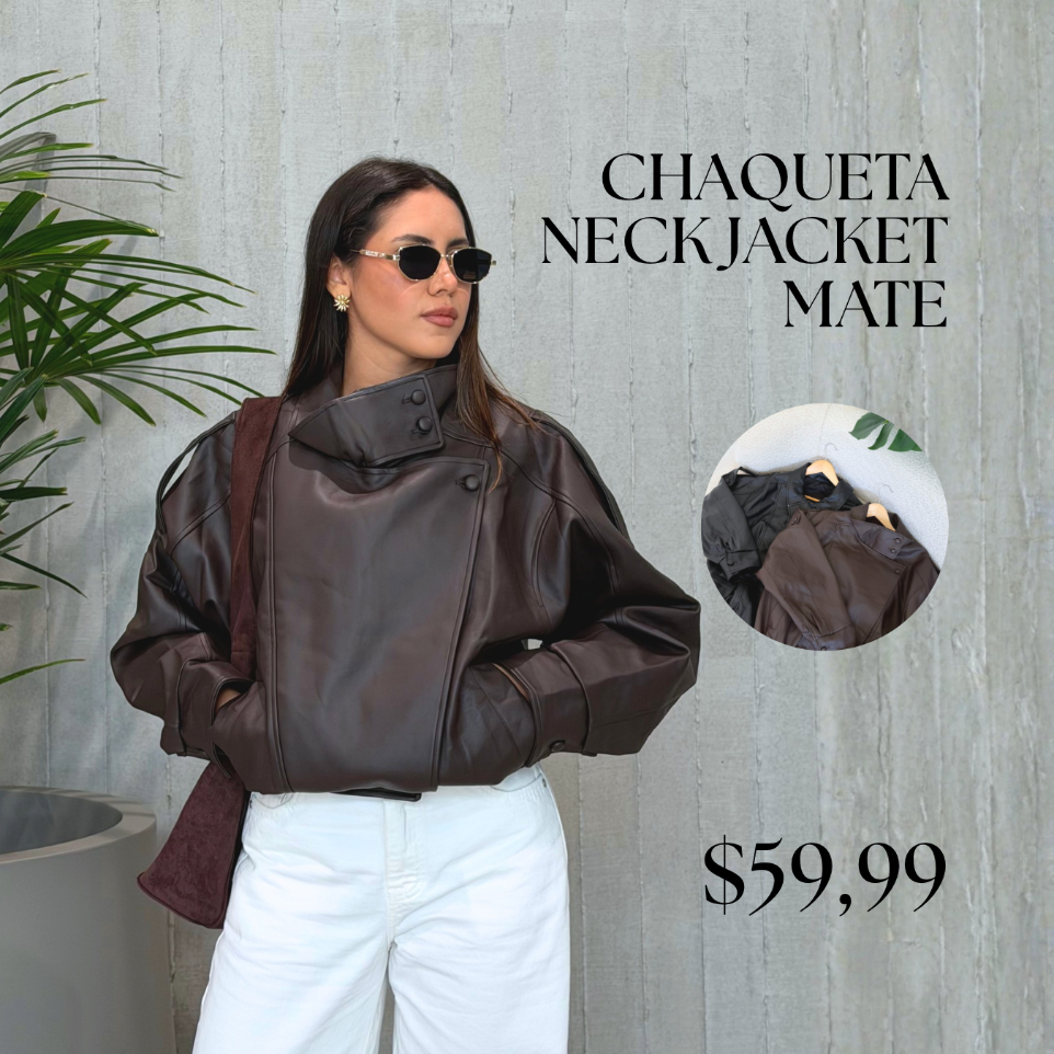[A667.01] Chaqueta Neck Jacket Mate (Cafe)