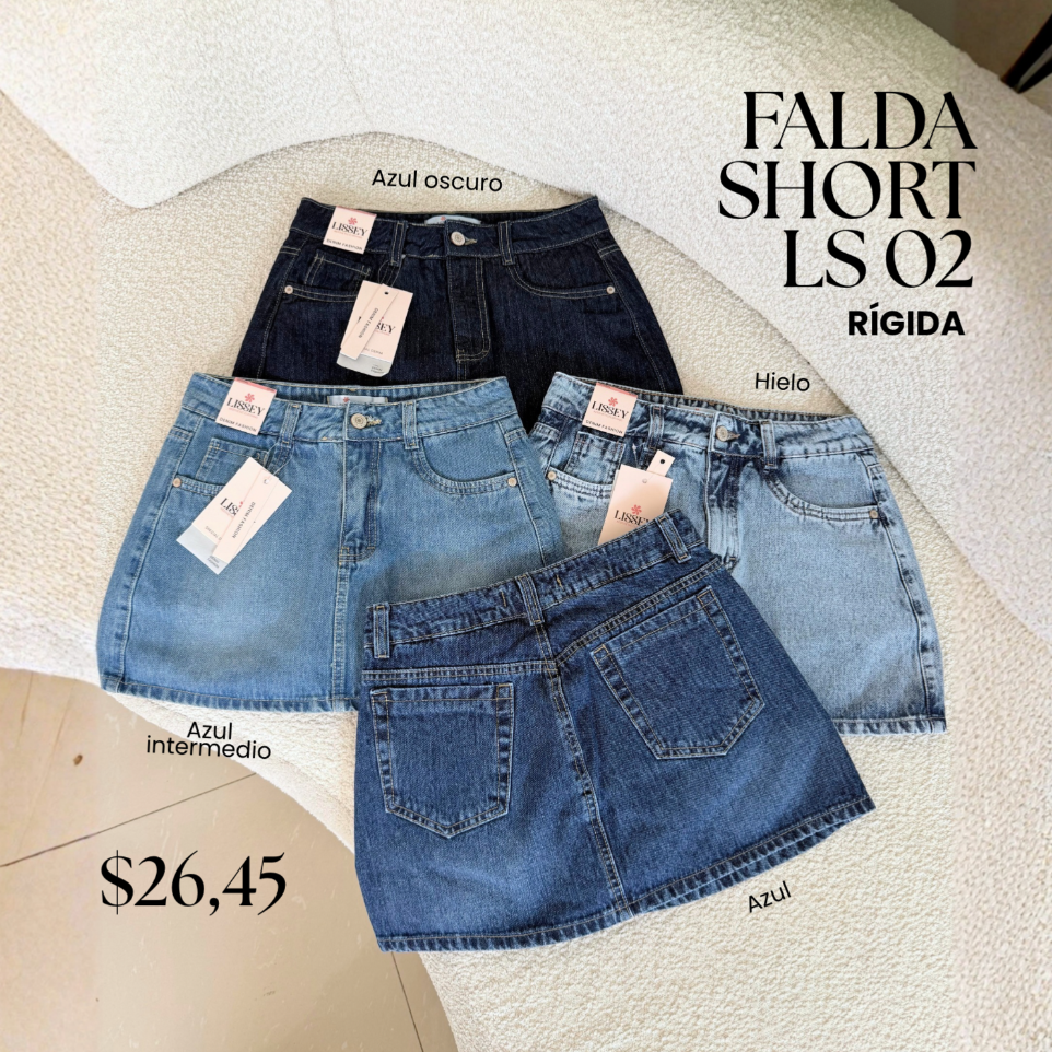 [B959.01] Falda short rigida LS02.01 (Azul, 8)