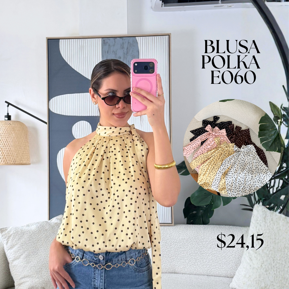 [A686.03] Blusa Polka E060 (Rosado, P)
