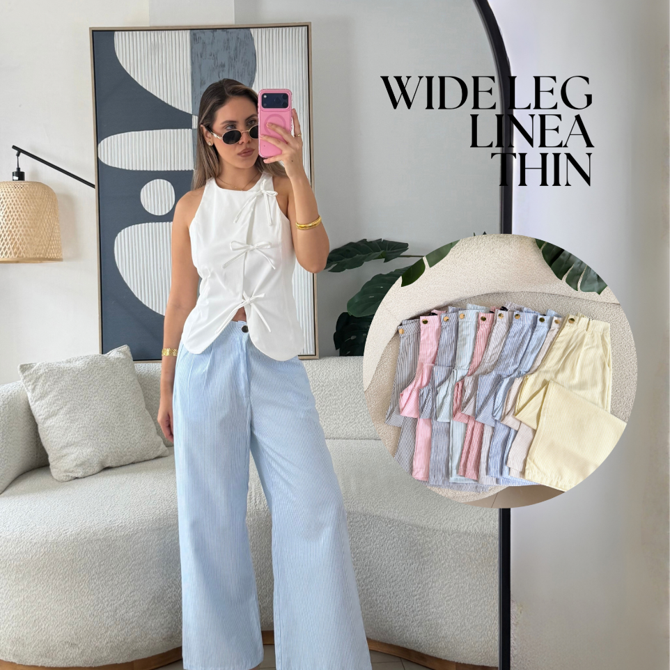 [B964.15] Wide Leg linea Thin (Rosado, S)