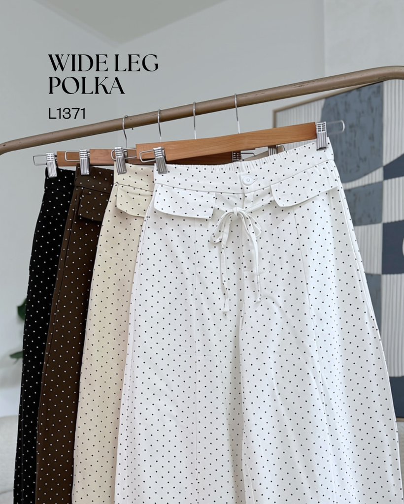 [B978.04] Wide leg polka L1371 (Blanco, S)
