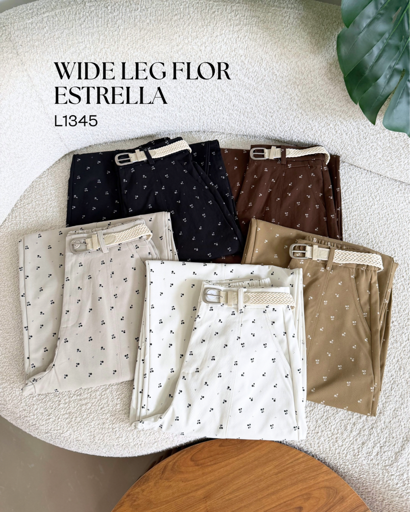 Wide leg flor estrella L1345