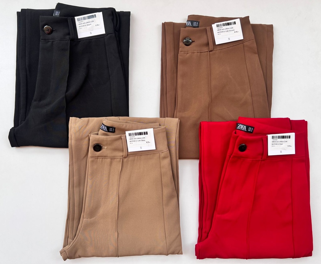 WIDE LEG LINEA CON BOTON