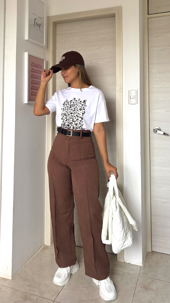 Wide Leg Sastre Linea con Botón