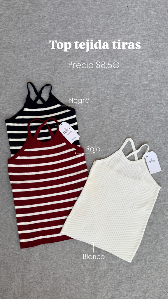 [A327.01] TOP TEJIDA TIRAS  (Blanco)