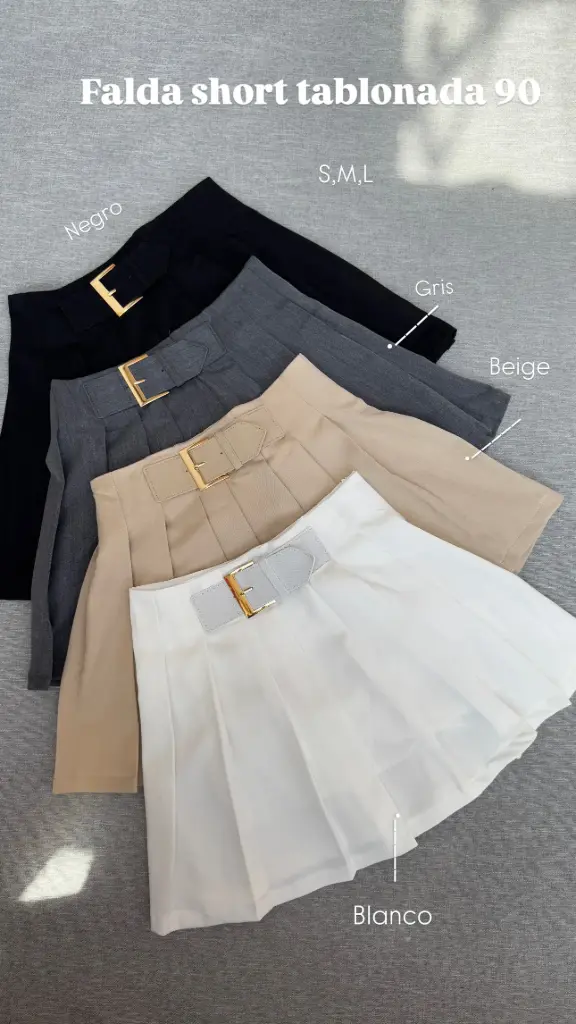 Falda short tablonada 90