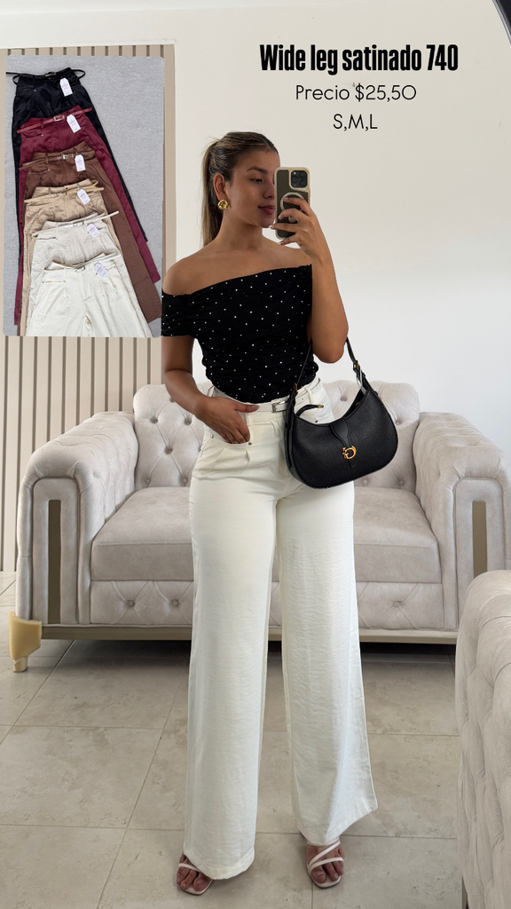 Wide leg satinado 740
