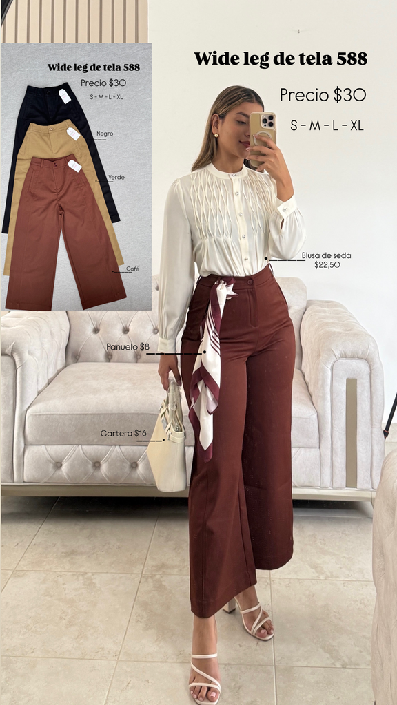 WIDE LEG DE TELA 588