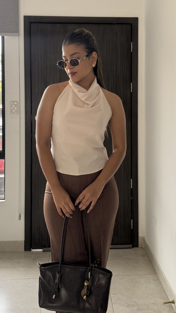 TOP HALTER SATINADO 