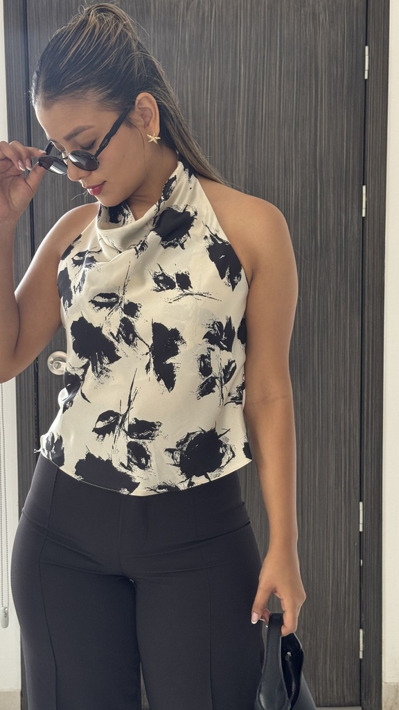 TOP HALTER SATINADO 