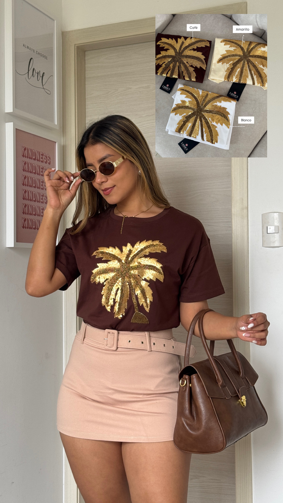 [A443.01] CAMISETA PALMERA E217 (S, Blanco)