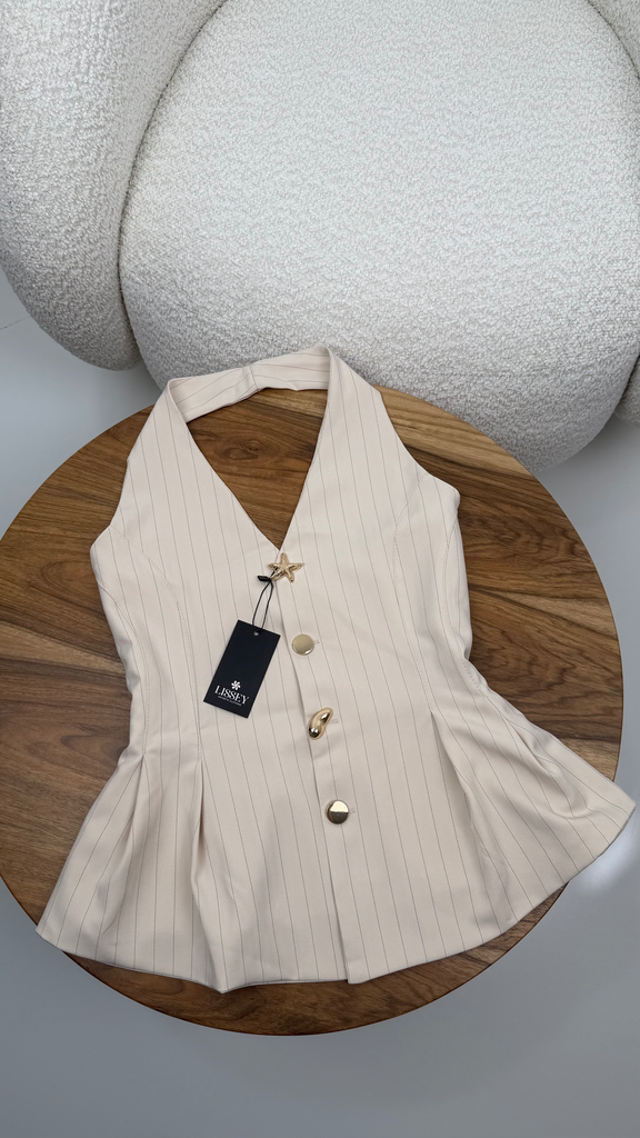 [A455.01] CHALECO MERY LINE BEIGE (S)